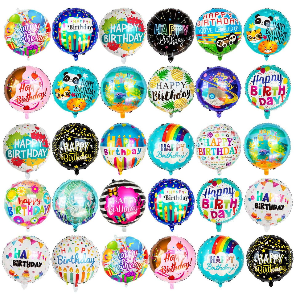 ZHWKMYP Happy Birthday foil balloon 18in round adds festive decor with long-lasting shine.