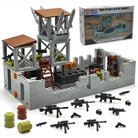 ZHX military base building brick set assembly for imaginative play and quick setup.