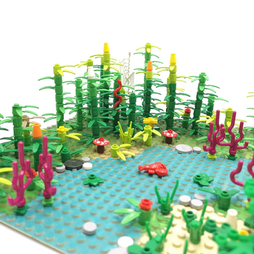 ZHX Rainforest plants and bushes enhance colorful garden scenes.
