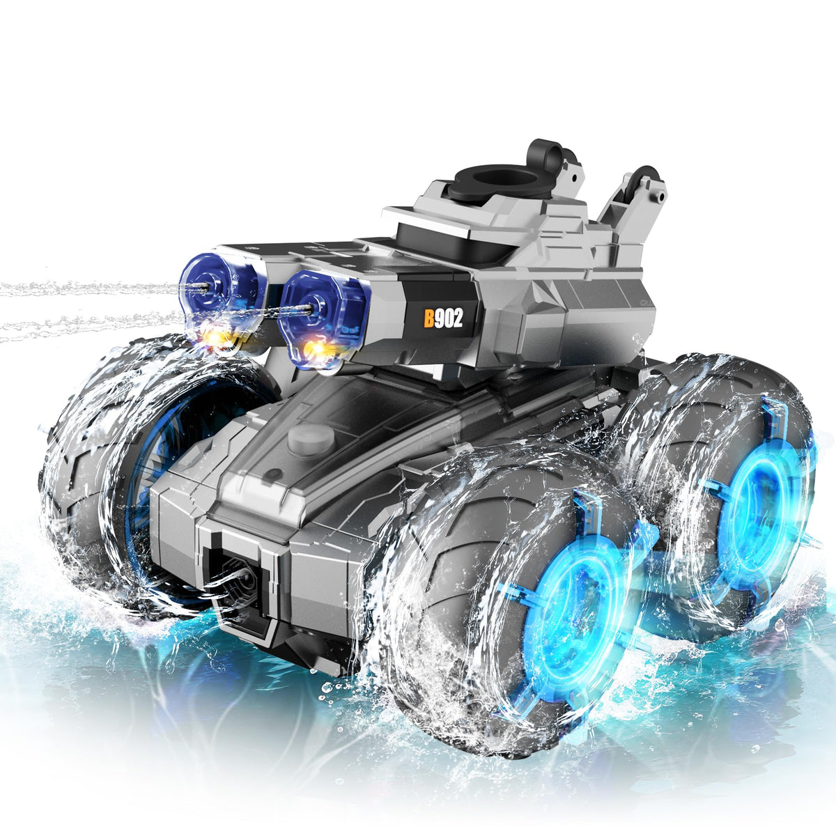 ZHYLLO 3-in-1 amphibious RC car in action on land and water for versatile play.
