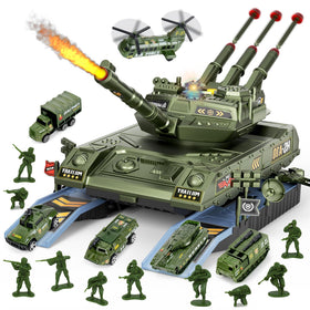 ZHYLLO army tank toy set front view for immersive play and imaginative battles.
