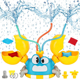 ZHYLLO crab sprinkler 4-in-1 in action cooling kids during sunny outdoor play