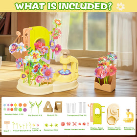 ZHYLLO DIY Flower Bouquet Kit components close-up showing nearly 140 pieces for endless floristry creativity