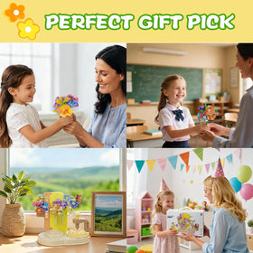 ZHYLLO DIY Flower Bouquet Kit garden display window for showcasing kids handmade creations