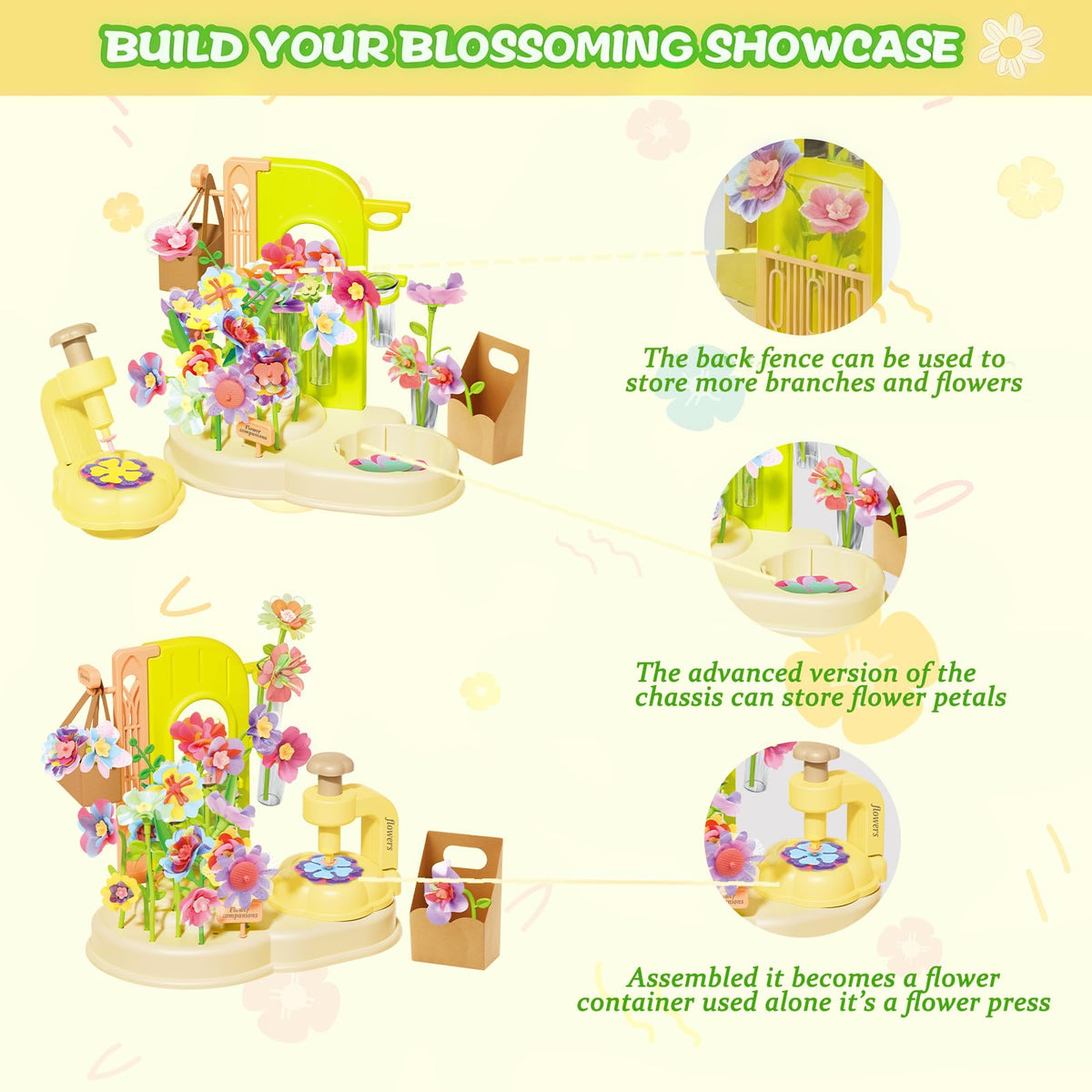 ZHYLLO DIY Flower Bouquet Kit stem branches display with six styles for versatile arrangements