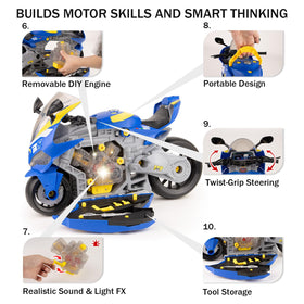ZHYLLO take-apart motorcycle toy assembly play encourages problem solving