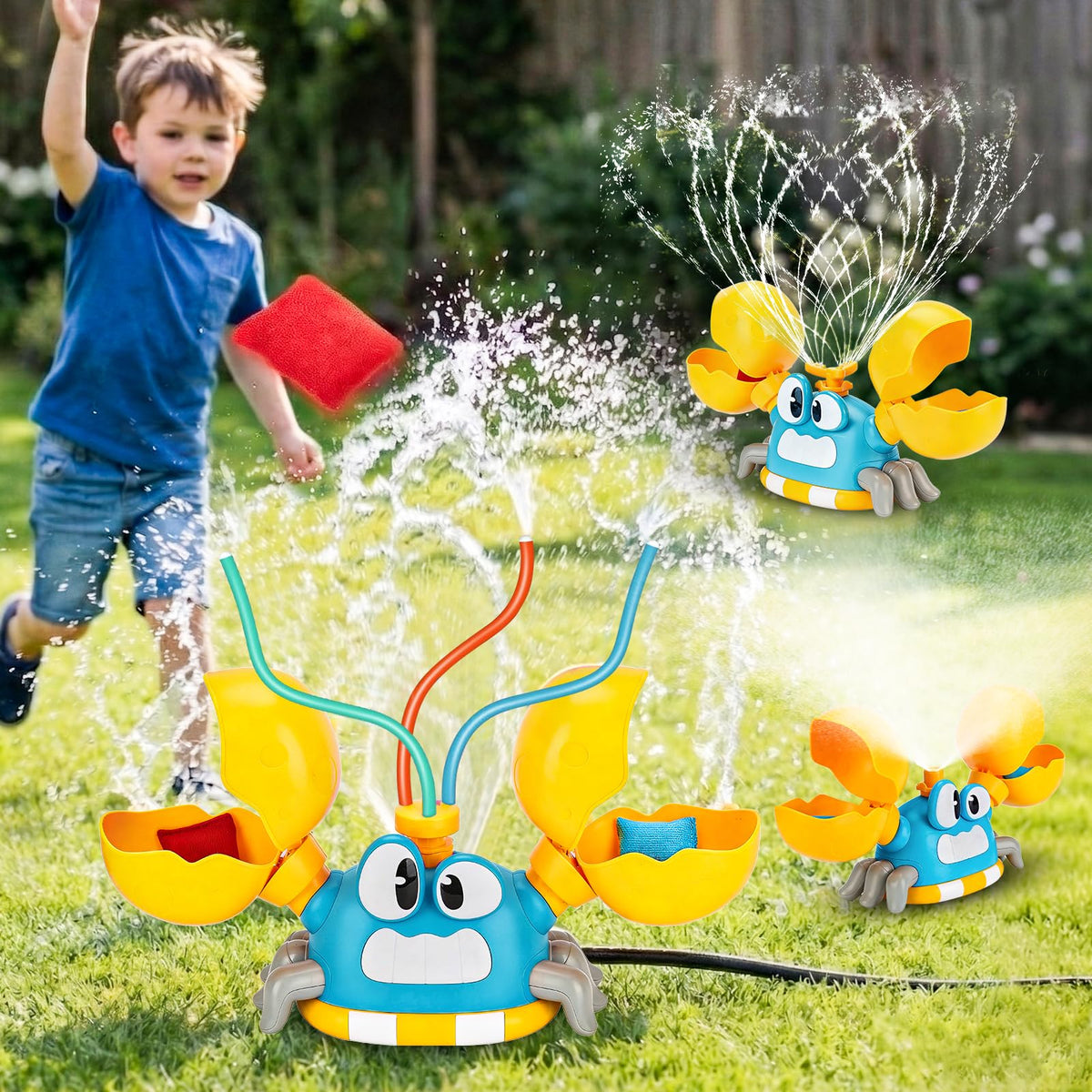 ZHYLLO water sprinkler bean bags toss set promotes active screen-free fun