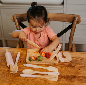 ZICOTO kids cooking set cutting board: sturdy surface for tiny hands.