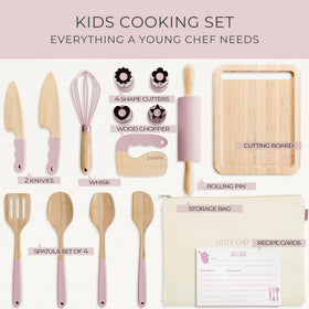 ZICOTO kids cooking set rolling pin: beginner-friendly pastry play.