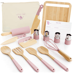 ZICOTO kids cooking set storage bag: keeps tools organized and ready.