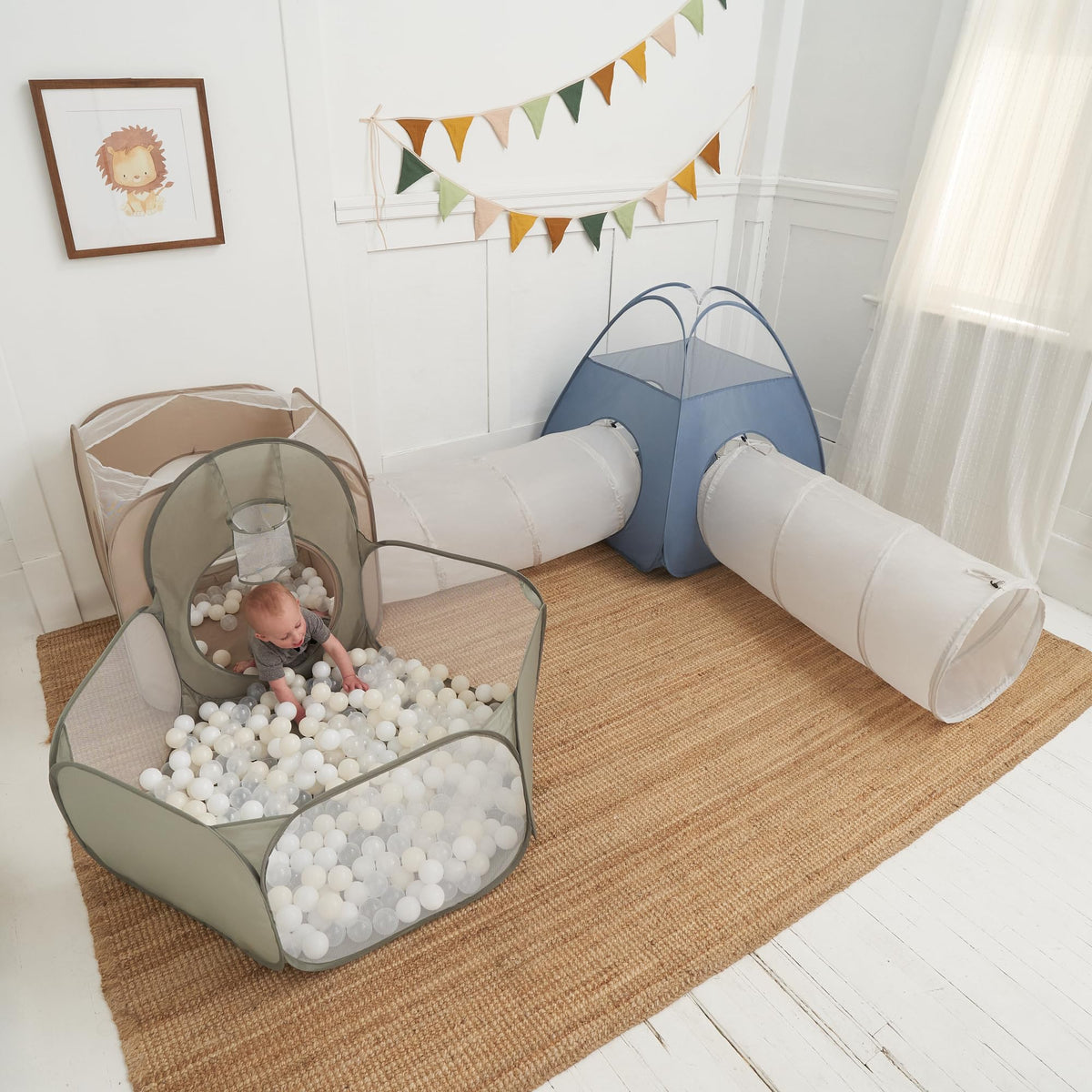 ZICOTO large play tent ball pit with hoop for indoor or outdoor fun