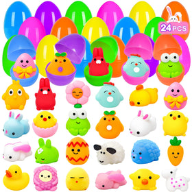ZICZLI 24-pack Easter egg mochi squishies set for colorful play and party favors