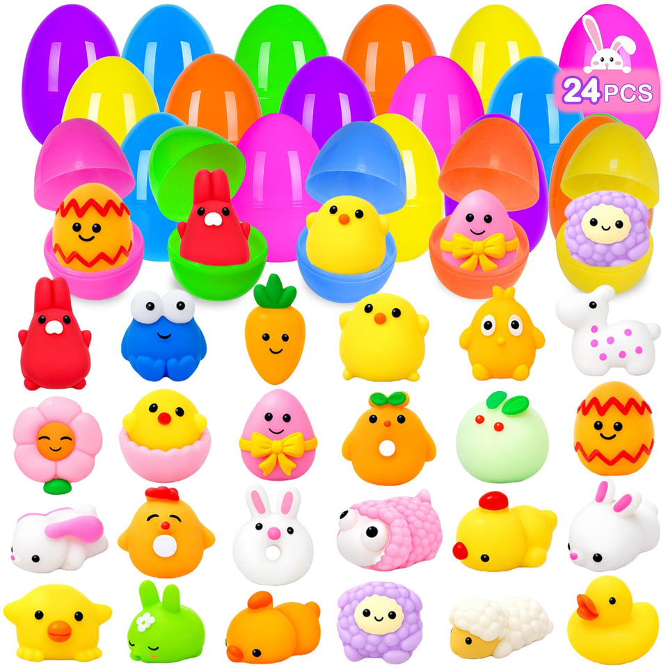 ZICZLI 24 pack Easter eggs ready for fun Easter hunts and quick basket fillers