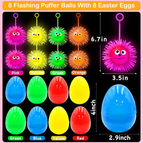 ZICZLI 4-inch jumbo eggs glow in the dark for festive play.
