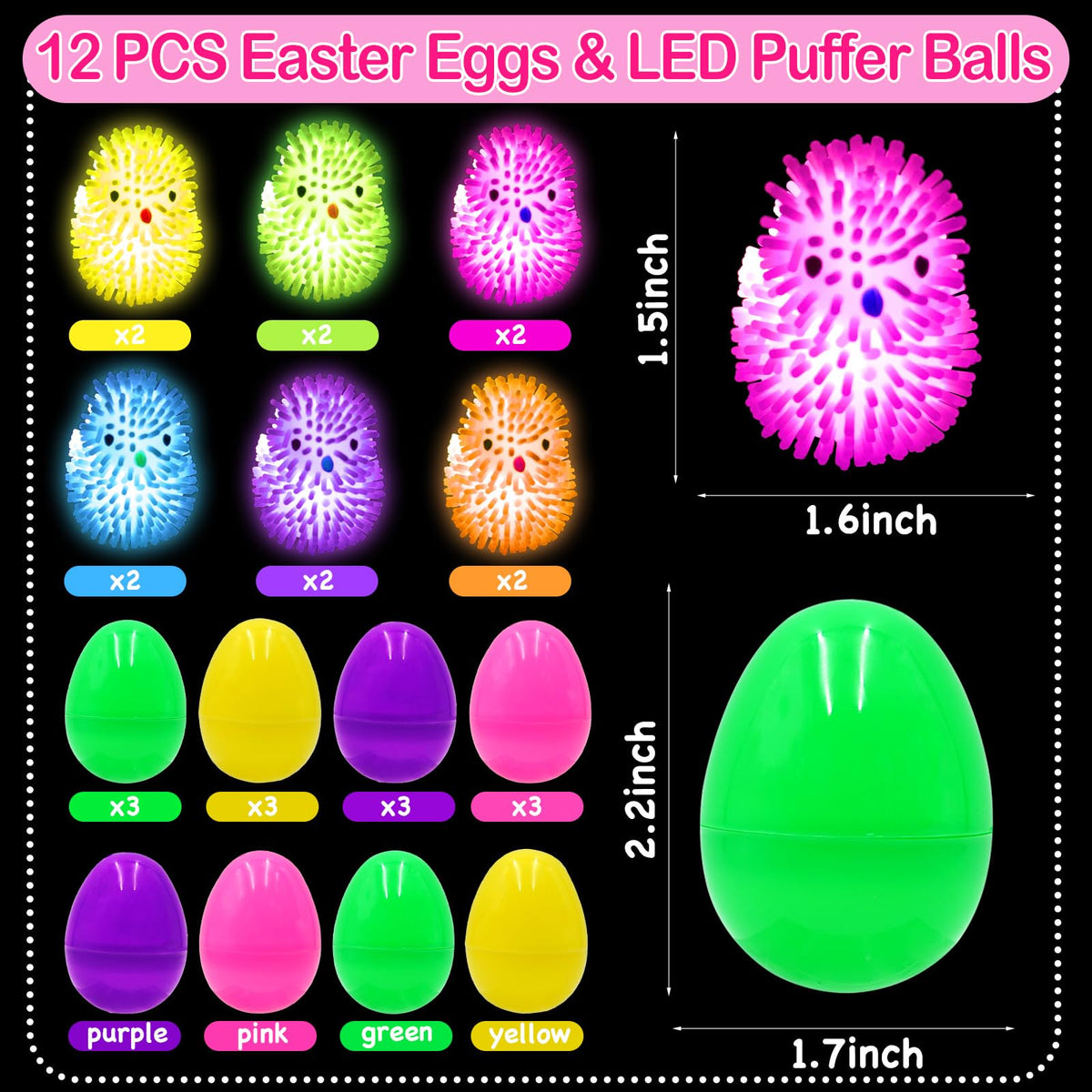 ZICZLI LED chick puffer ball inside egg creates a colorful light show.
