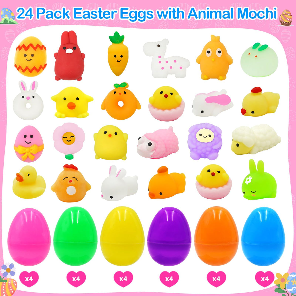 ZICZLI Easter egg fillers close up showing colors and soft shapes