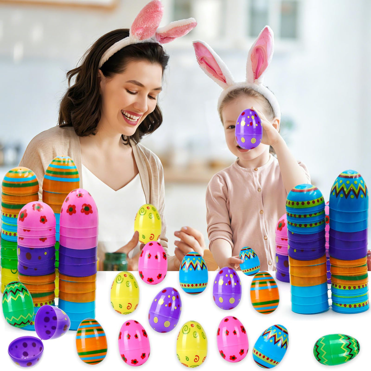 ZICZLI Easter eggs in six bright colors for festive decorating