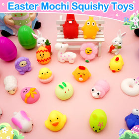 ZICZLI kids playing with mochi squishies inside eggs