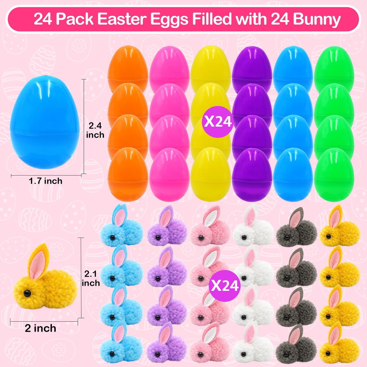 ZICZLI mini plush bunny toy inside the egg, perfect for treasure hunts.