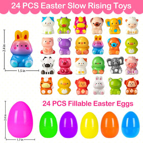 ZICZLI slow rise animal squishies inside eggs provide tactile play and calm moments.