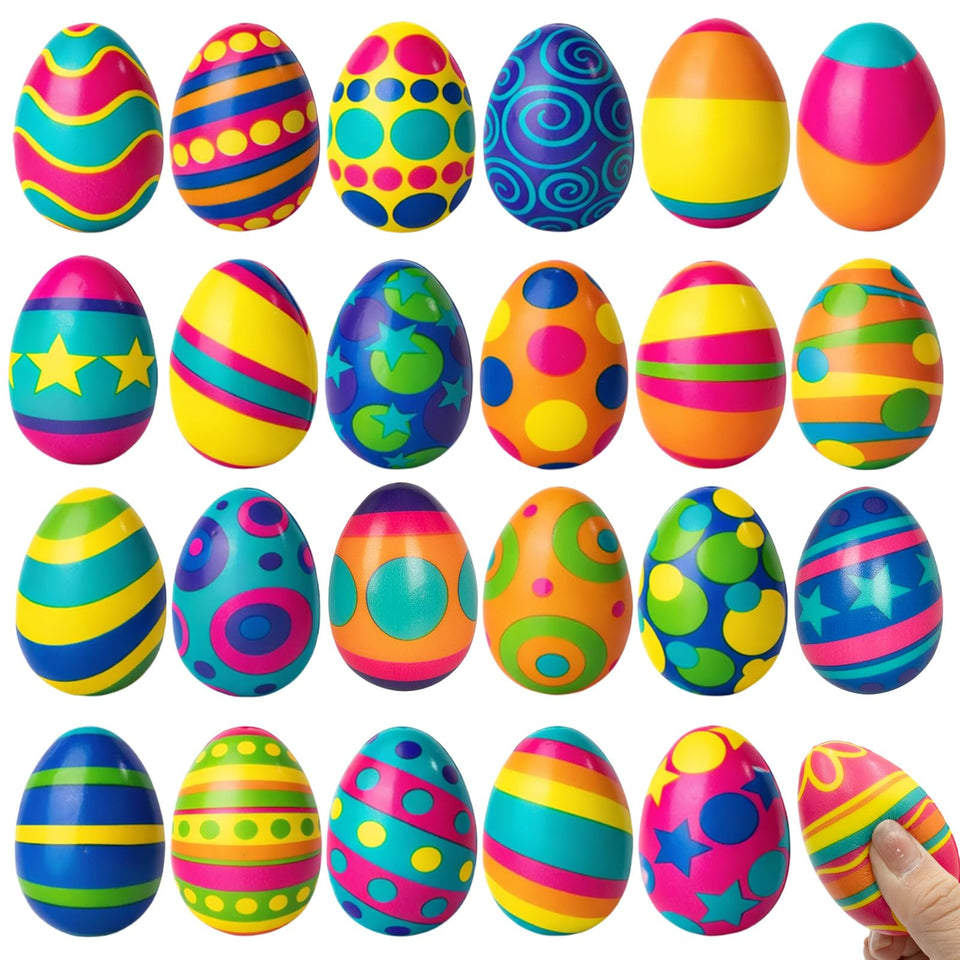 ZICZLI squishy eggs 24-pack in vibrant colors for Easter gifting and play
