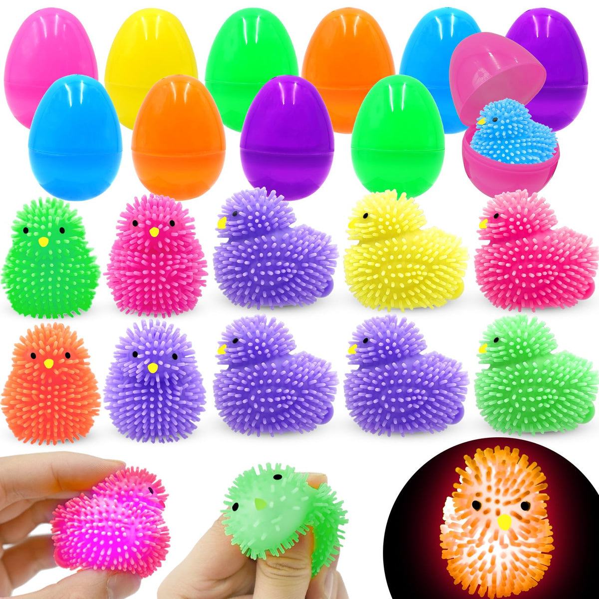 ZICZLI Easter eggs with bright flashing lights captivate kids during games.