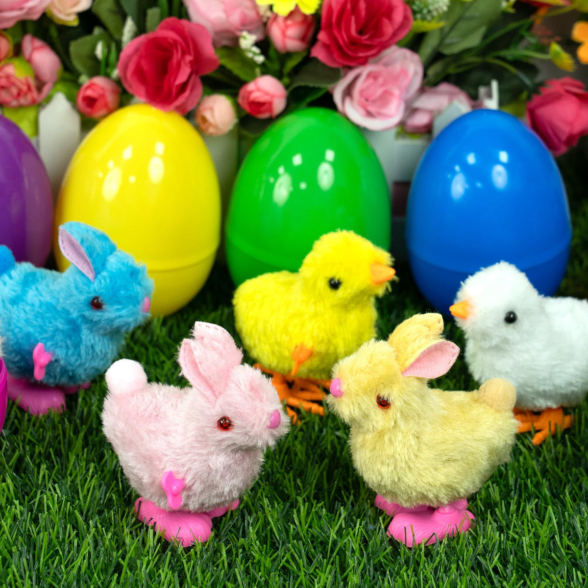 ZICZLI wind-up bunny inside egg provides durable, kid-safe fun