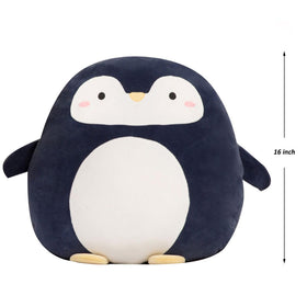 Zielind Penguin Plush Pillow vacuum packaging closeup ready to fluff.