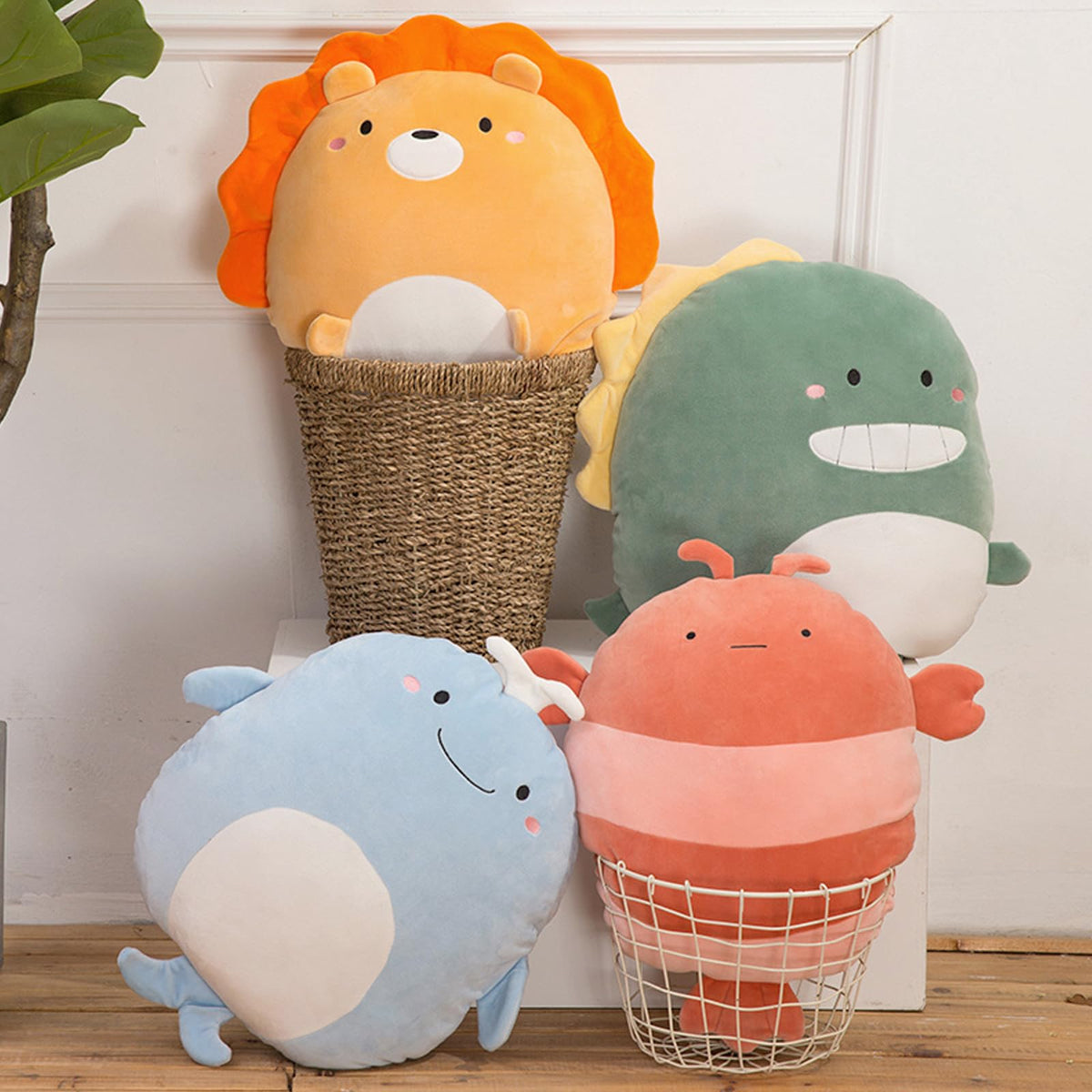 Zielind Whale Plush Pillow 16 inch closeup for gentle storytelling companion.