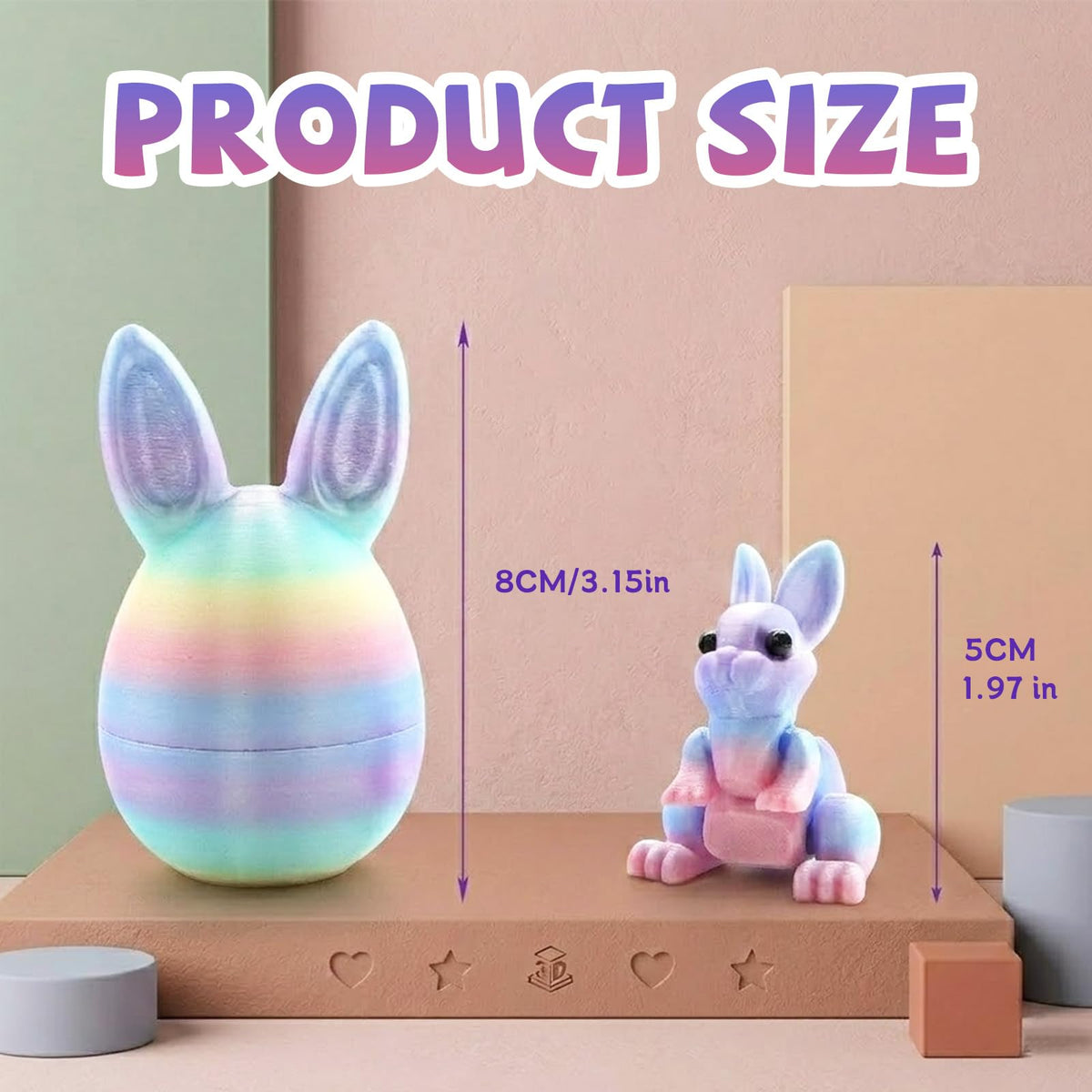 ZIFMDYE 3D printed animal bunny with articulated joints for fidget play