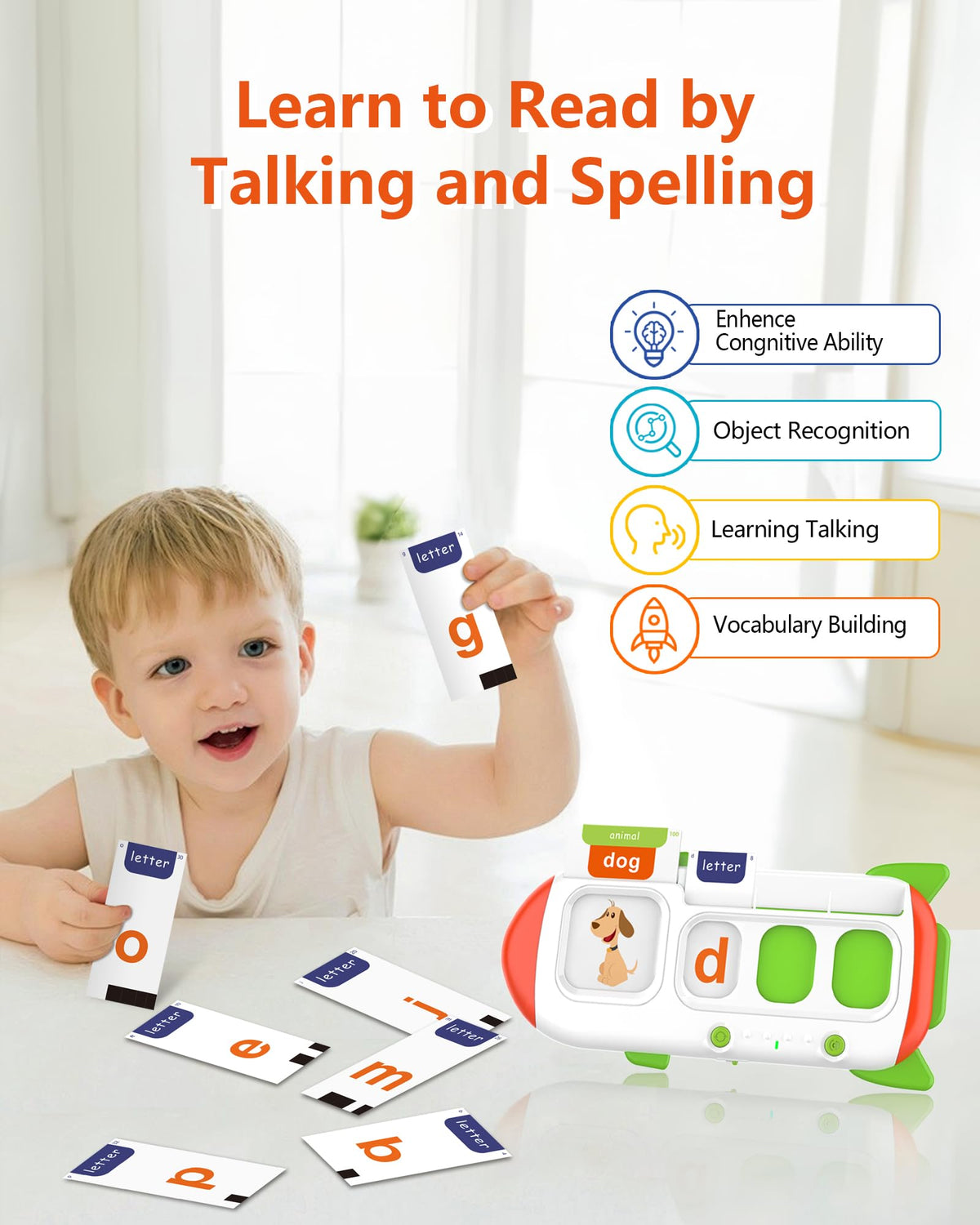 ZIKAQUQI speech therapy toy offers encouraging sounds when answers are correct.