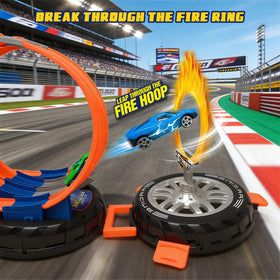 Zikhoobusik double-track layout for head-to-head racing action