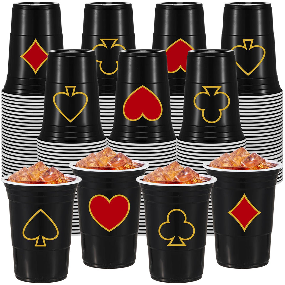 Ziliny casino-pattern 16oz cups ideal for stylish party beverages.