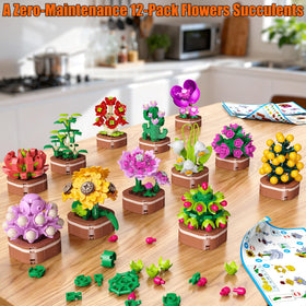 Zinat 1001-piece botanical collection showcases varied plant models for creative display.
