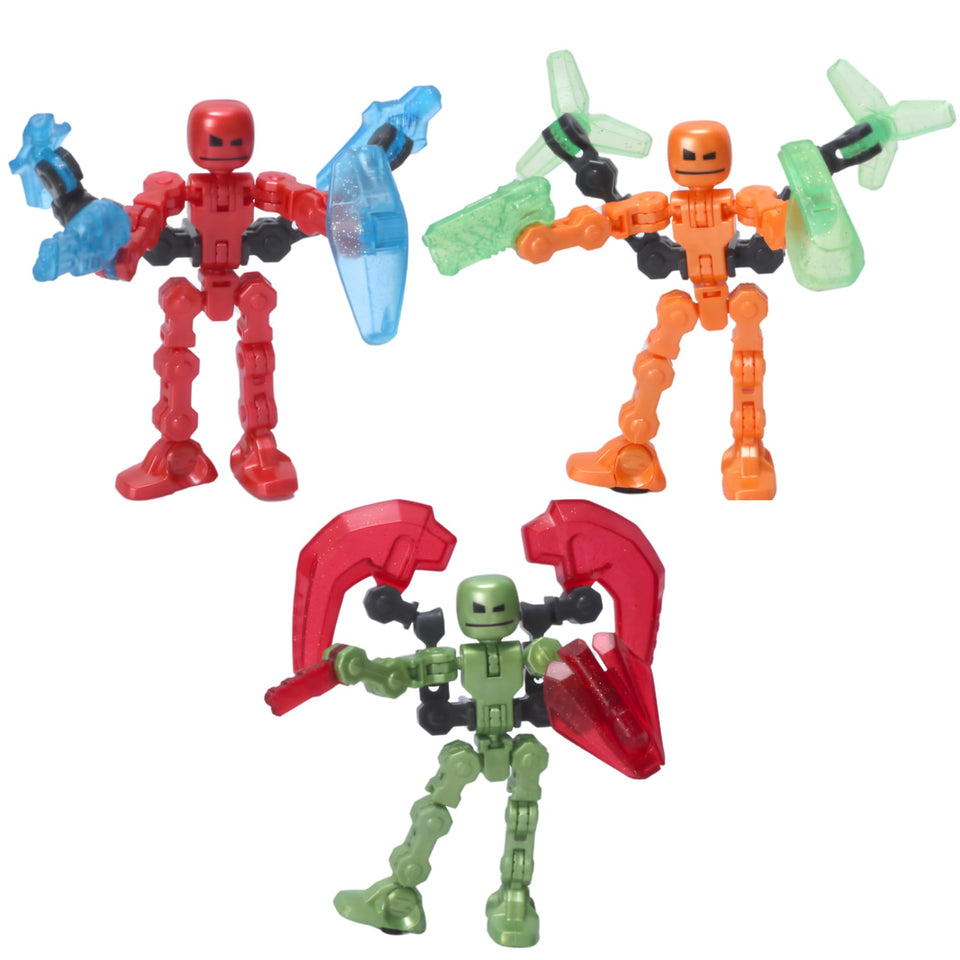 Zing KlikBot Defenders Red metallic figure ready for dynamic posing and filming.