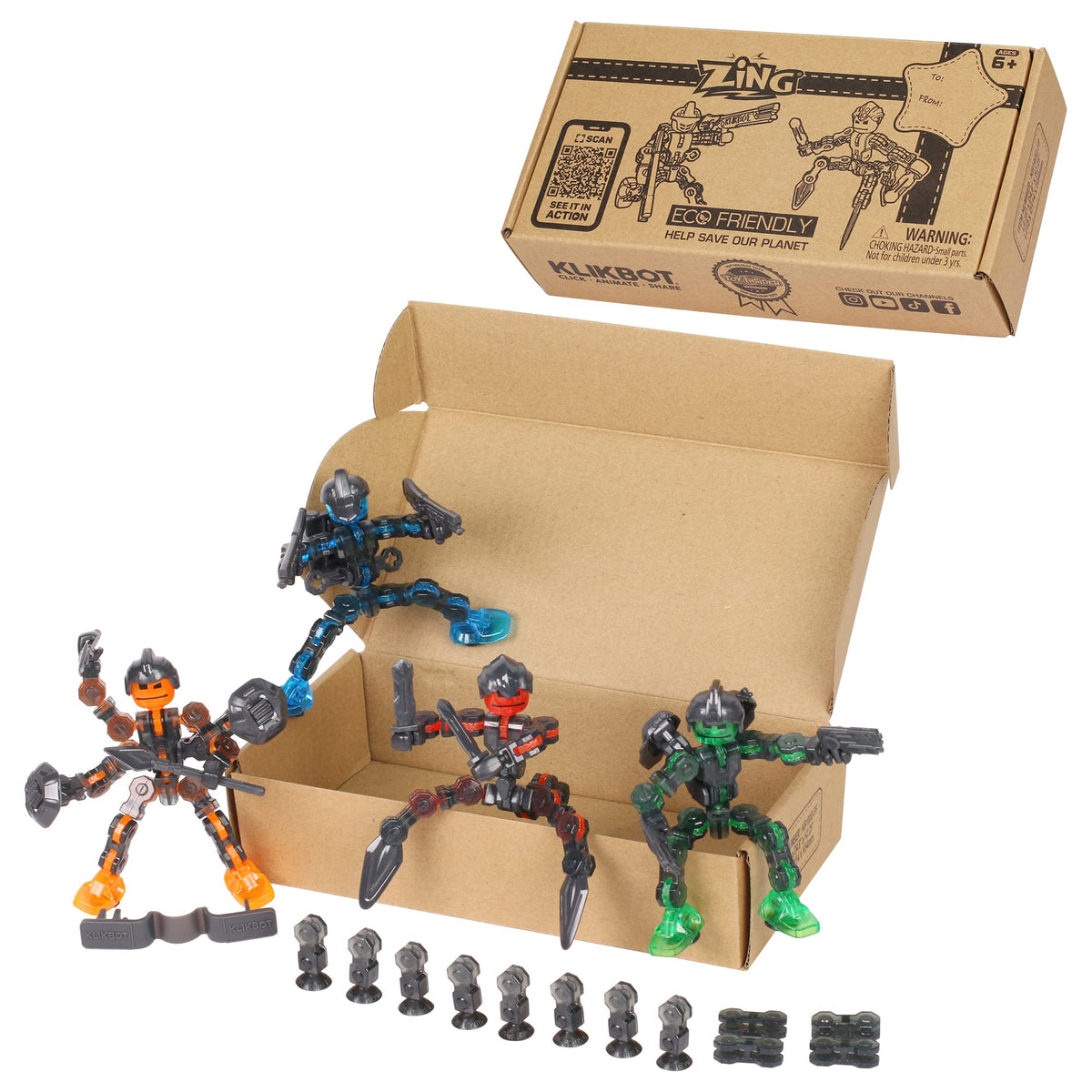 Zing Klikbot Guardian figure in a dynamic pose for action animation.