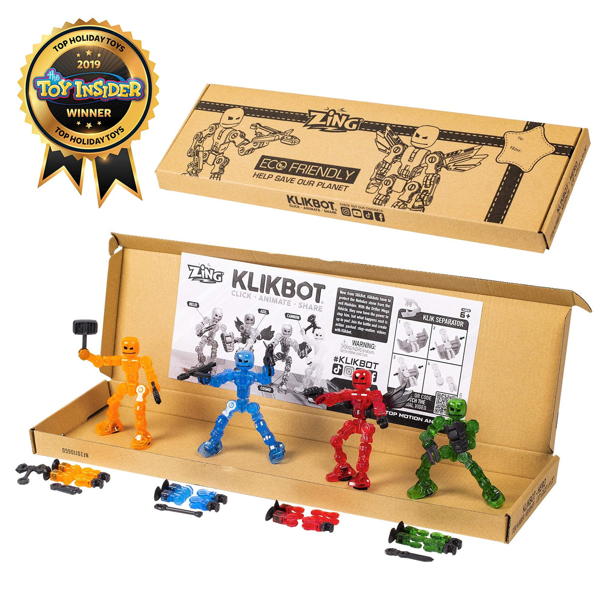 Zing Klikbot Guardian weapons and helmets for customizable battle scenes