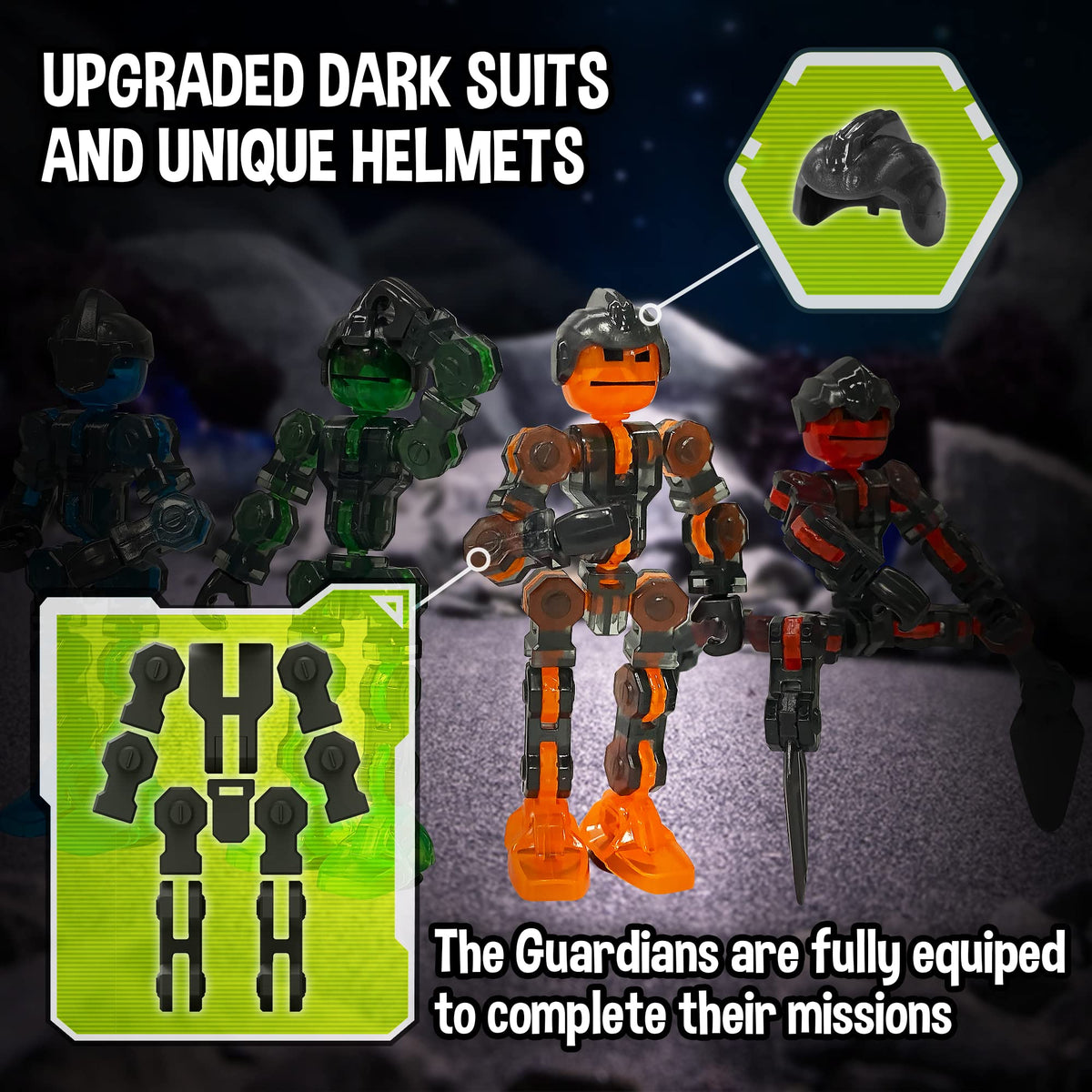 Zing Klikbot Guardian weapons set for dramatic battle scenes.