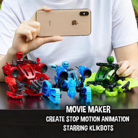 Zing Klikbot Megabot compatible with other Klikbots for expanded stop-motion play.