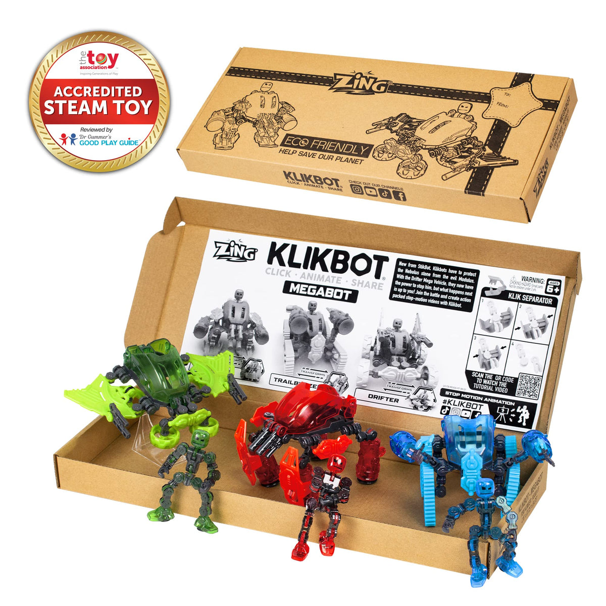 Zing Klikbot Megabots blue figure ideal for action scenes and customization