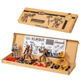 Zing Klikbot suction hands enable dynamic gripping for action sequences.