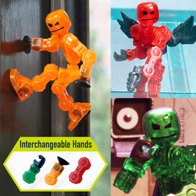 Zing Klikbot translucent figures close-up showing light-catching finish