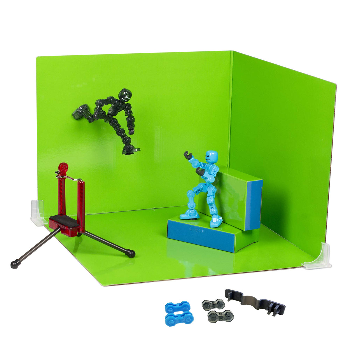 Zing Klikbot Zanimation Studio with two poseable Klikbots for action sequences
