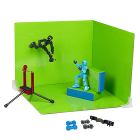 Zing Klikbot Zanimation Studio with two poseable Klikbots for action sequences
