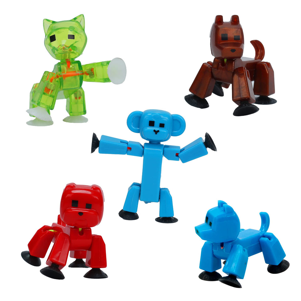 Zing Stikbot Pets bulldog pose for stop-motion scenes