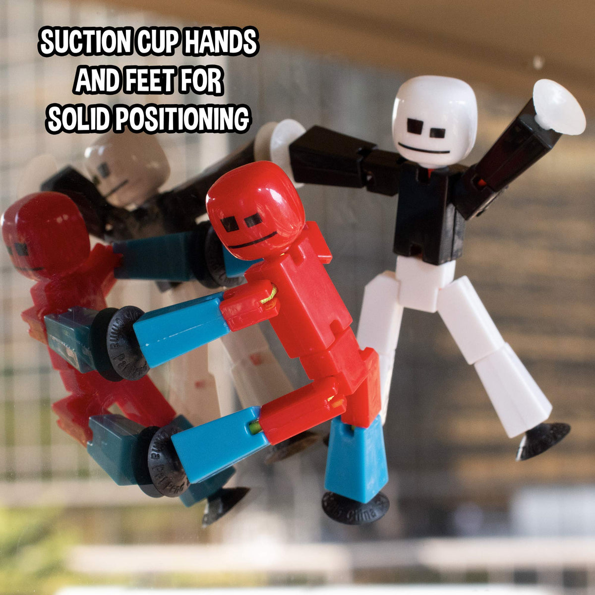 Six mixed-color Stikbot figures bundled for diverse character setups.