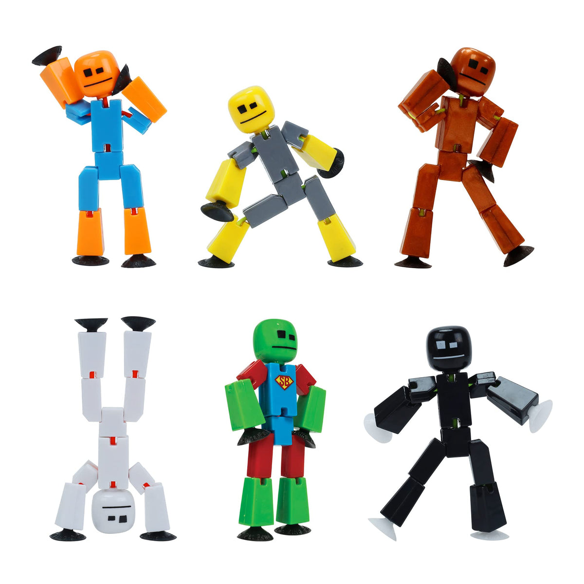 Zing Stikbot six-pack figures ready to pose for stop-motion storytelling.