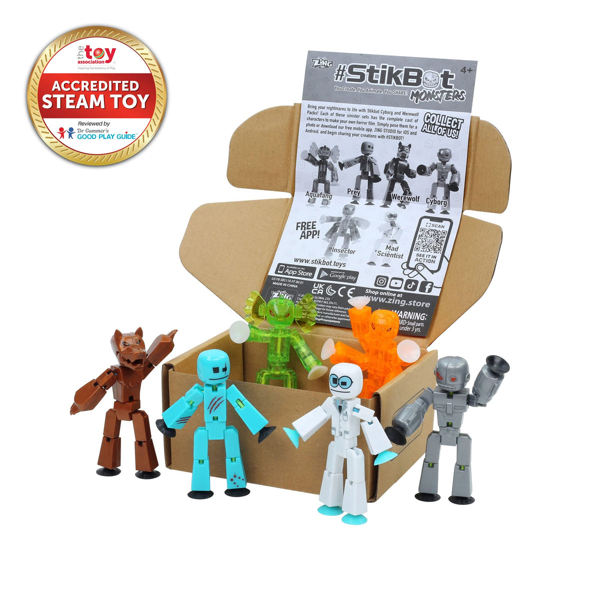 Zing Stikbot Werewolf figure ideal for spooky storytelling.