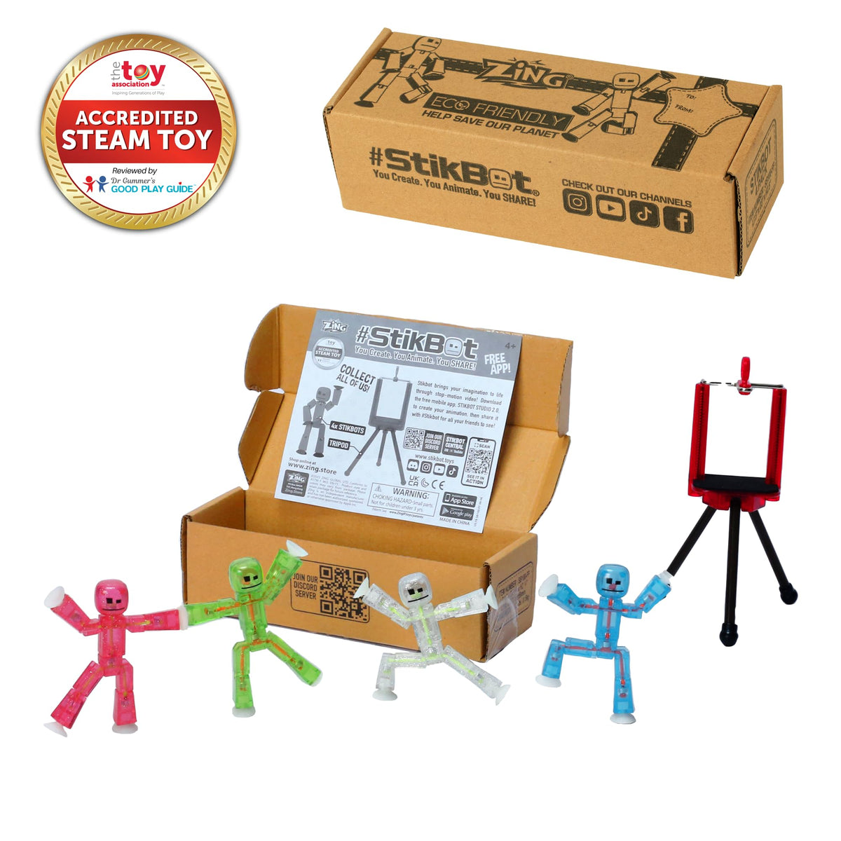 Zing Stikbots tripod holds your phone steady during animation shoots