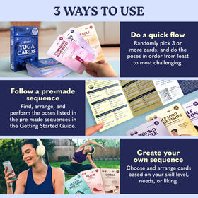 Zinsk 70 Yoga Cards provide alignment cues for safe, precise poses.